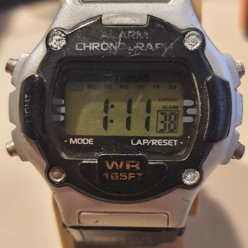 10/$20 Advance Silver/Black Digital Alarm Chrono Men's Watch